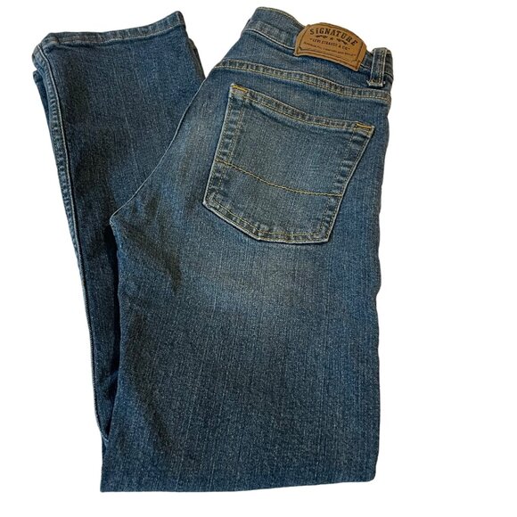 Levi's Signature Slim Straight Jeans Boys Regular 12 Blue Jean Denim with Stretc - Picture 1 of 8